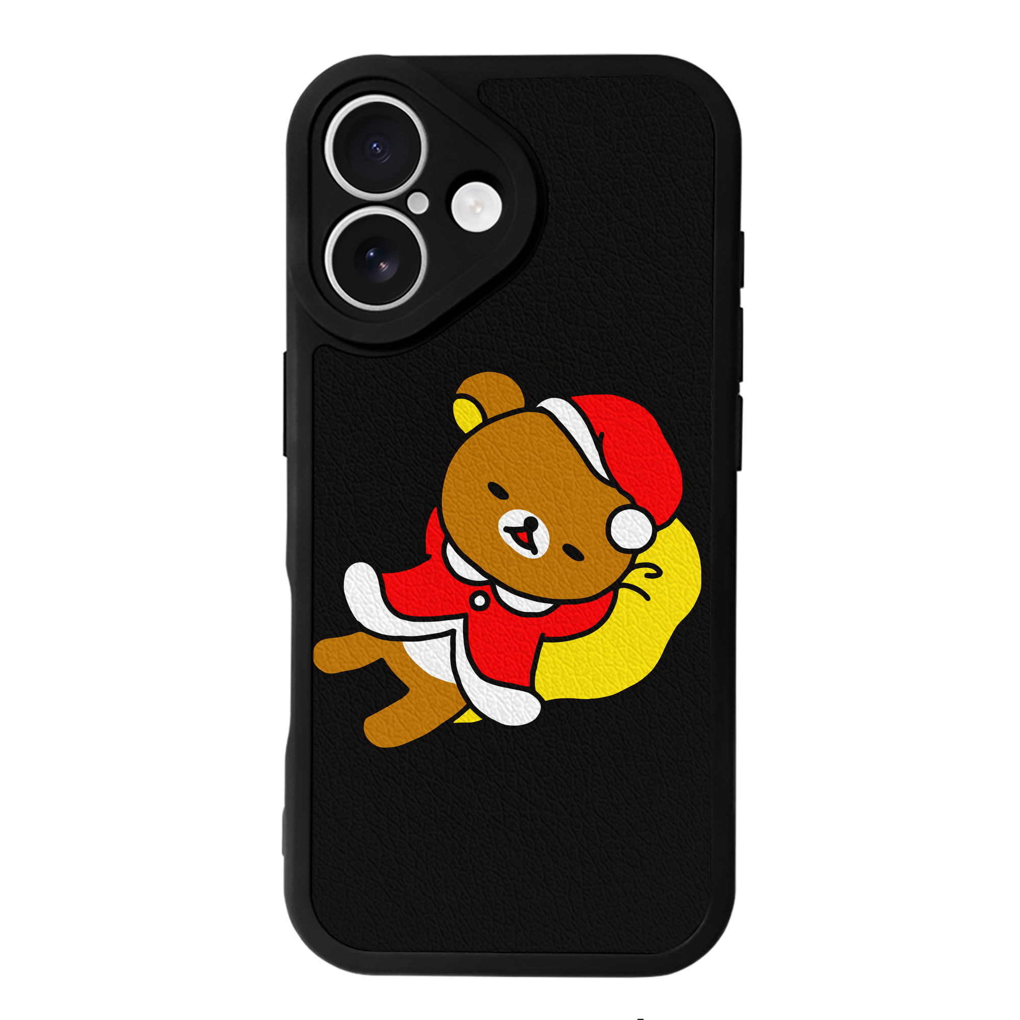 （画像用） リラックマ リラックマ キイロイトリ Rilakkuma Korilakkuma Kiiroitori 【iPhone 16シリーズ対応】シリコンスマホケース（レザー調） 材質：シリコン